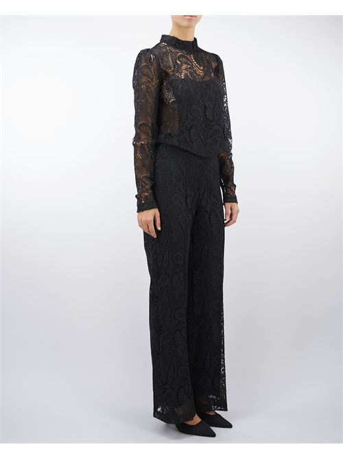 Wide leg trousers in macramé lace Twinset TWIN SET | Pants | TP24666